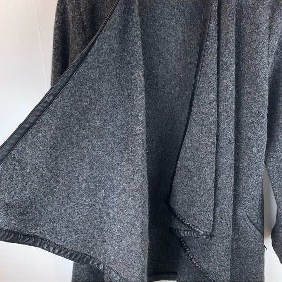 Coster Copenhagen Wool Blend Vegan Leather  Cardigan Sweater Coat Women's sz M - Picture 5 of 11